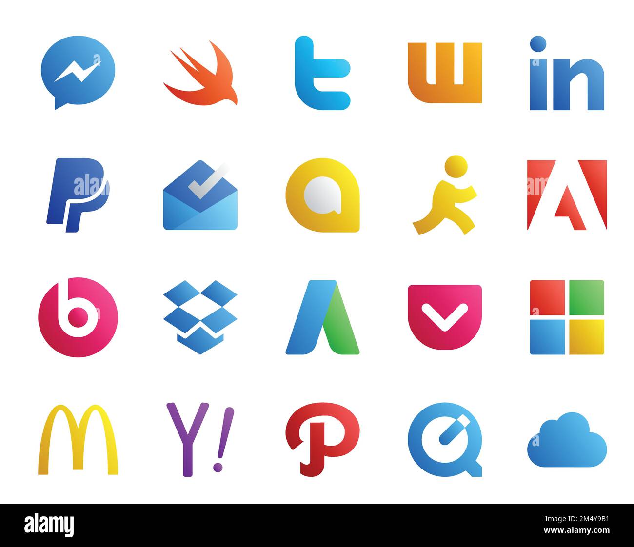 20 Social Media Icon Pack Including yahoo. microsoft. google allo