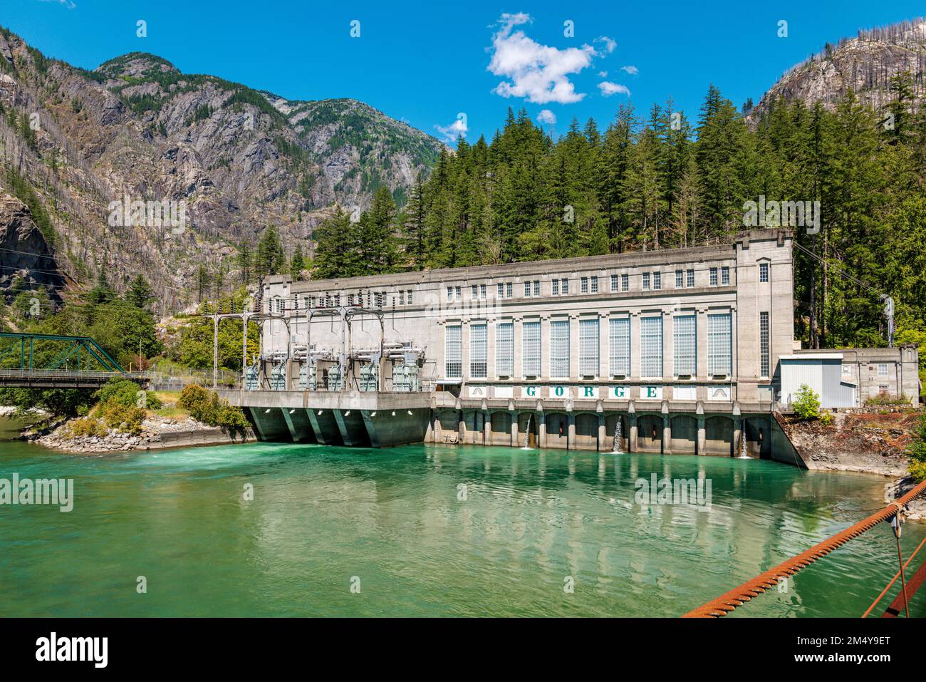 Gorge Dam; Skagit River; North Cascades National Park; Washington state: USA Stock Photo