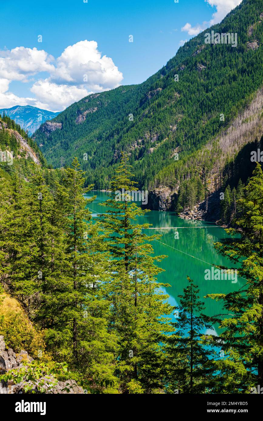 Gorge Dam; Skagit River; North Cascades National Park; Washington state: USA Stock Photo