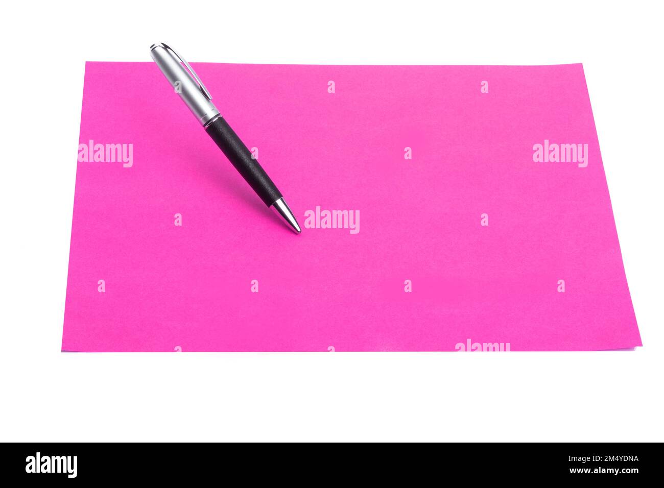 Pen and plain color paper on an isolated background Stock Photo
