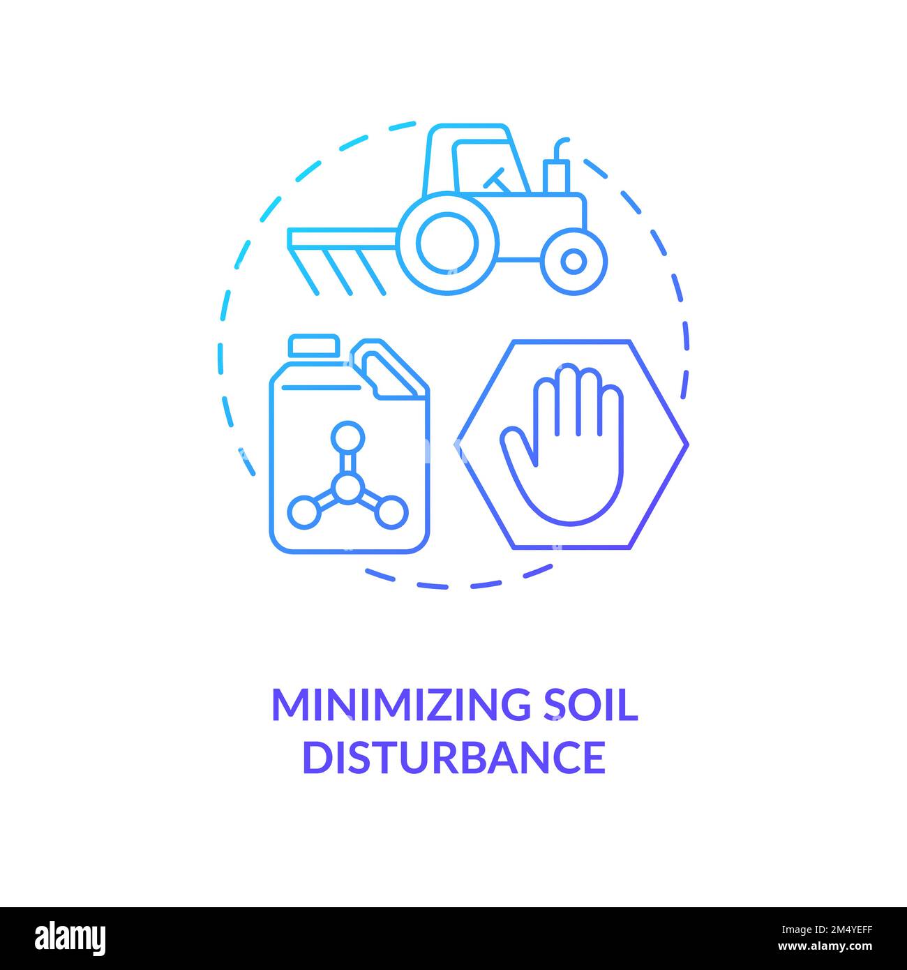Minimizing soil disturbance turquoise gradient concept icon Stock