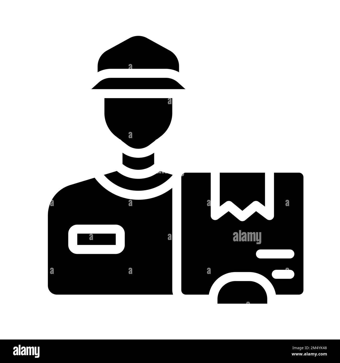 Courier delivery black glyph icon stock vector image art alamy