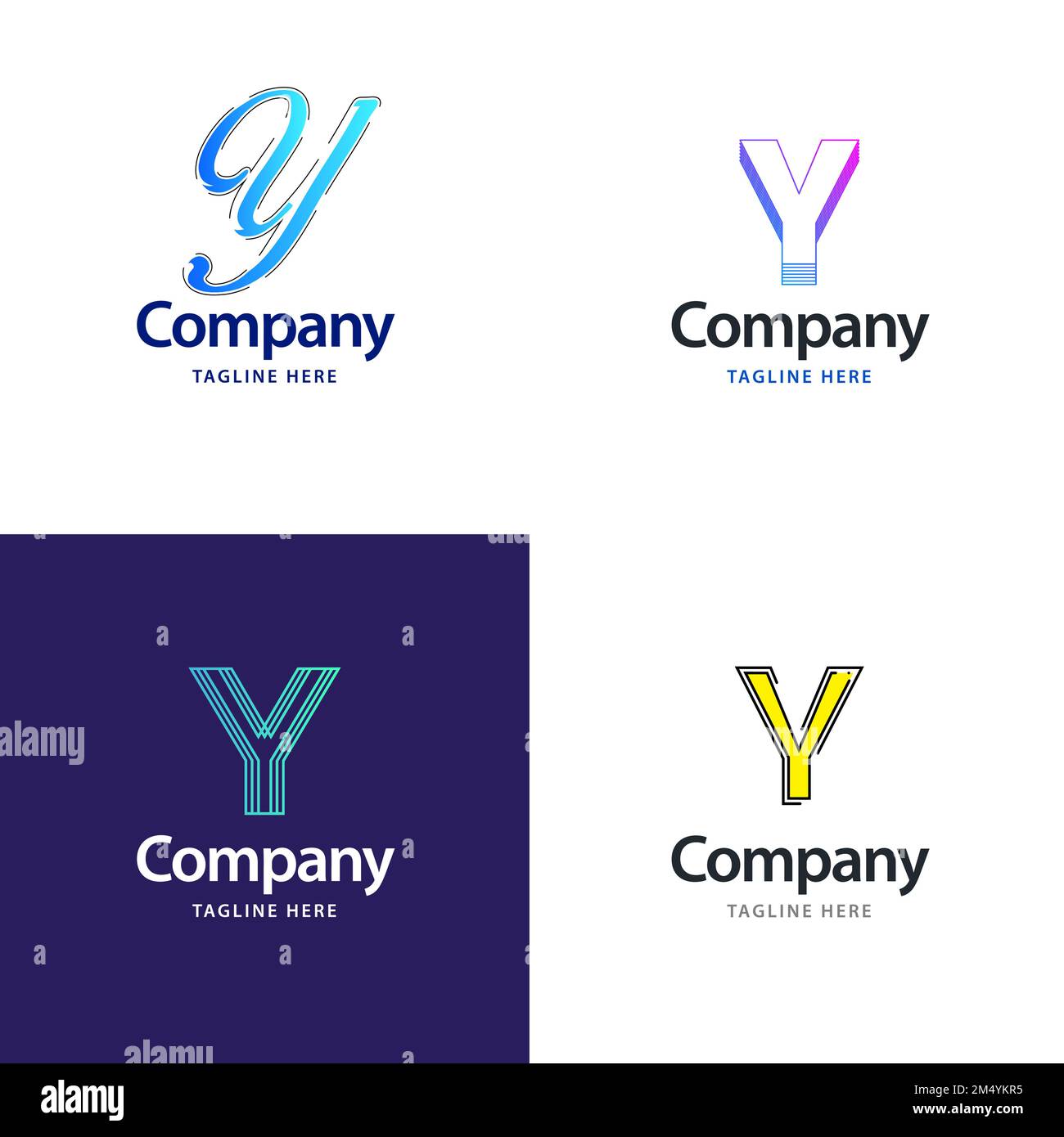 Letter Y Big Logo Pack Design Creative Modern logos design for your business Stock Vector Image
