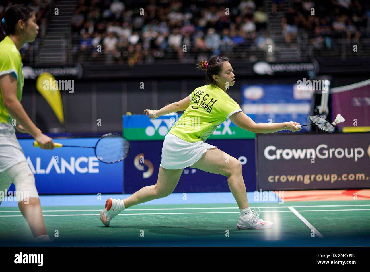 LEE Chia Hsin of Chinese Taipei in action during the womens semi finals doubles match between ZHANG-ZHENG and LEE-TENG at Quaycentre on November 19, 2 Stock Photo