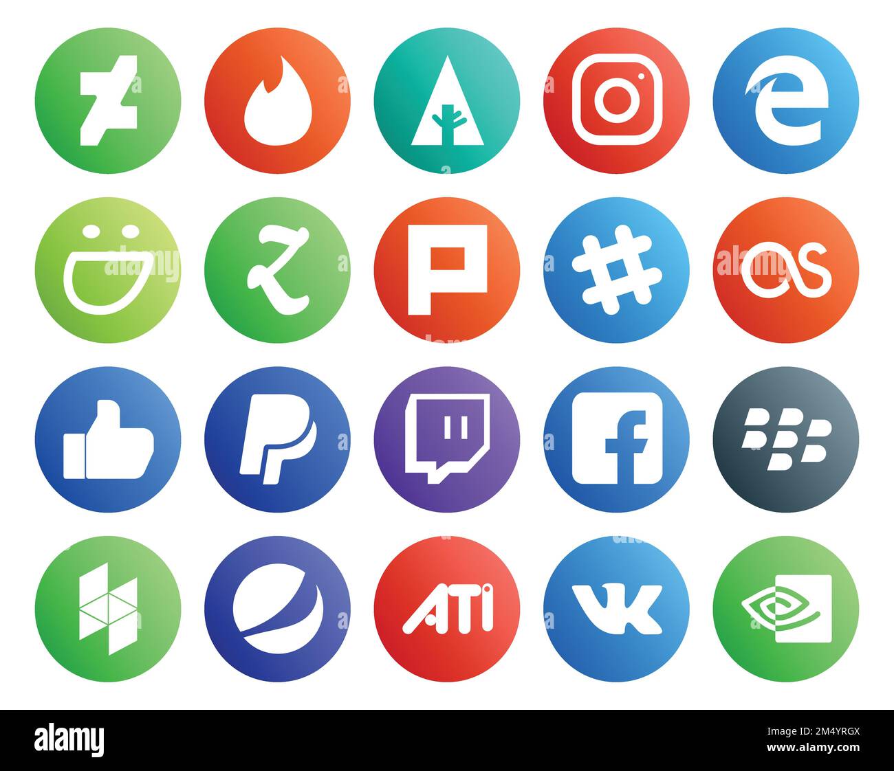 20 Social Media Icon Pack Including pepsi. blackberry. slack. facebook. paypal Stock Vector