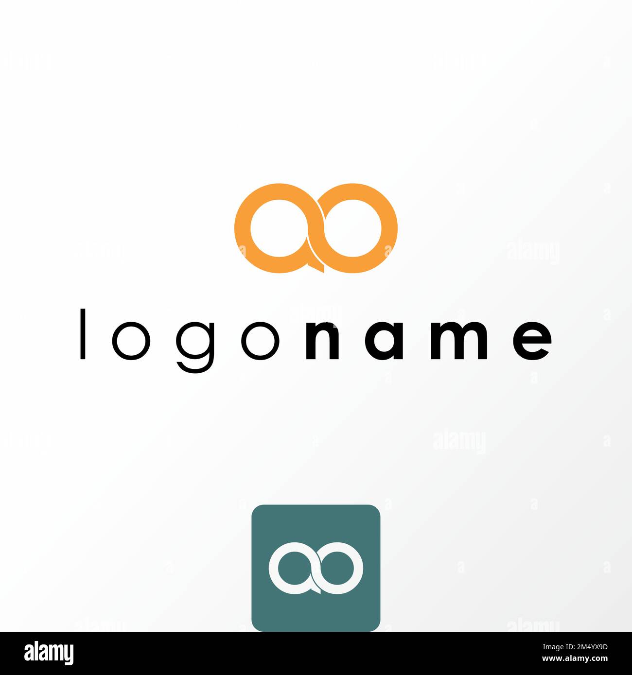 Simple letter CA or OA font in connected image graphic icon logo design