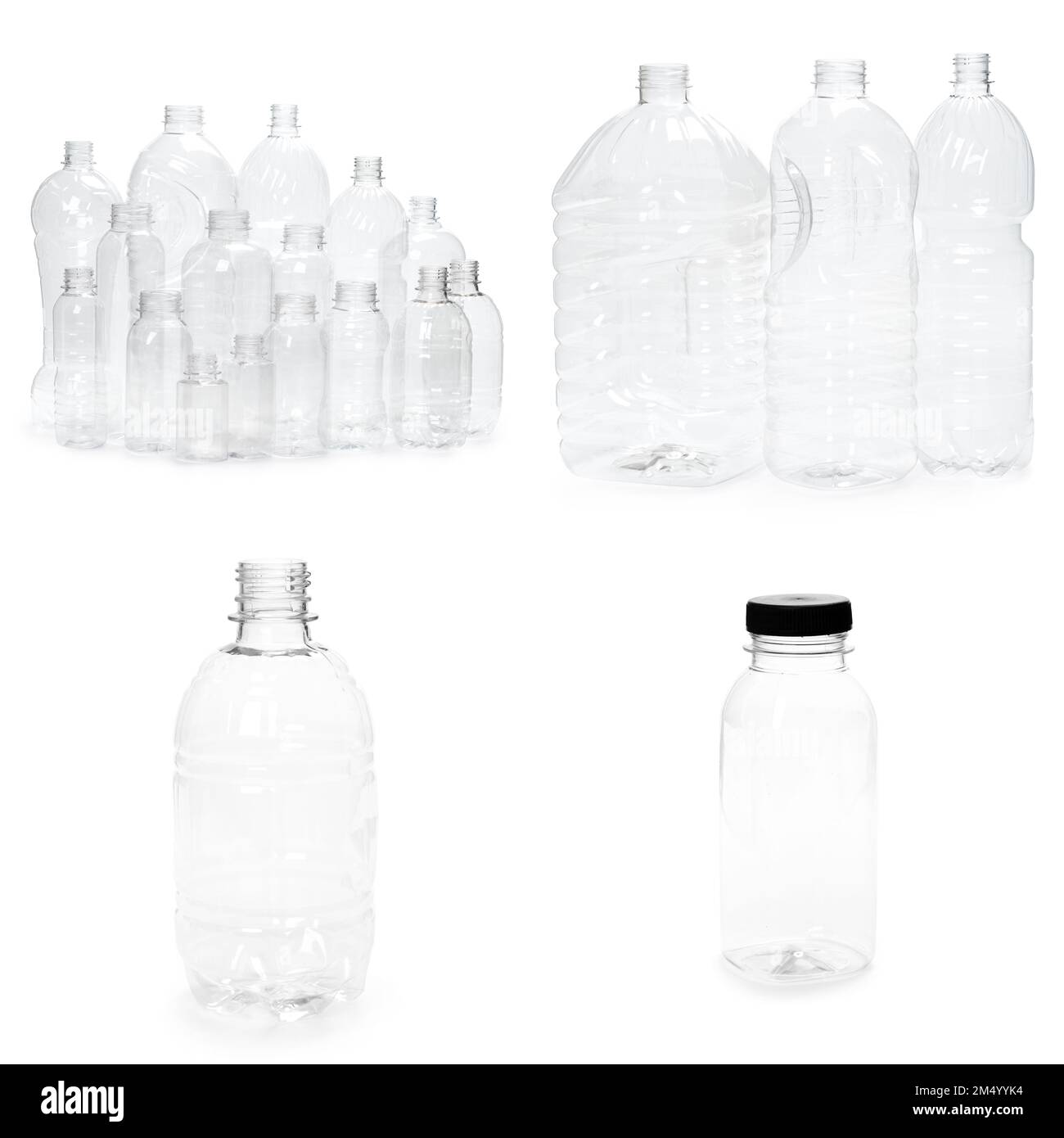 selection of quality photo collage of many different empty plastic