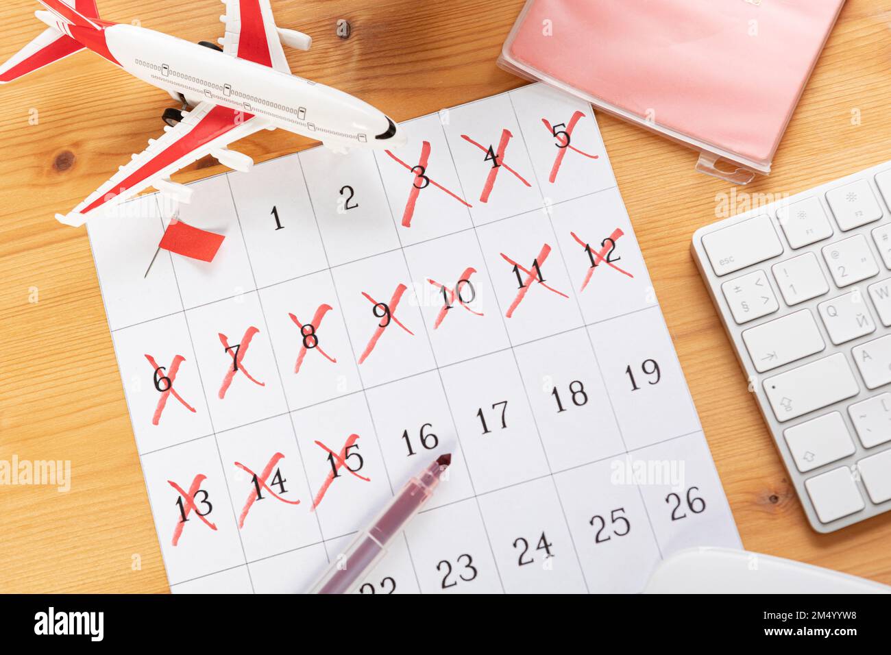 Calendar and reminders for business trip, travel and vacation. planner
