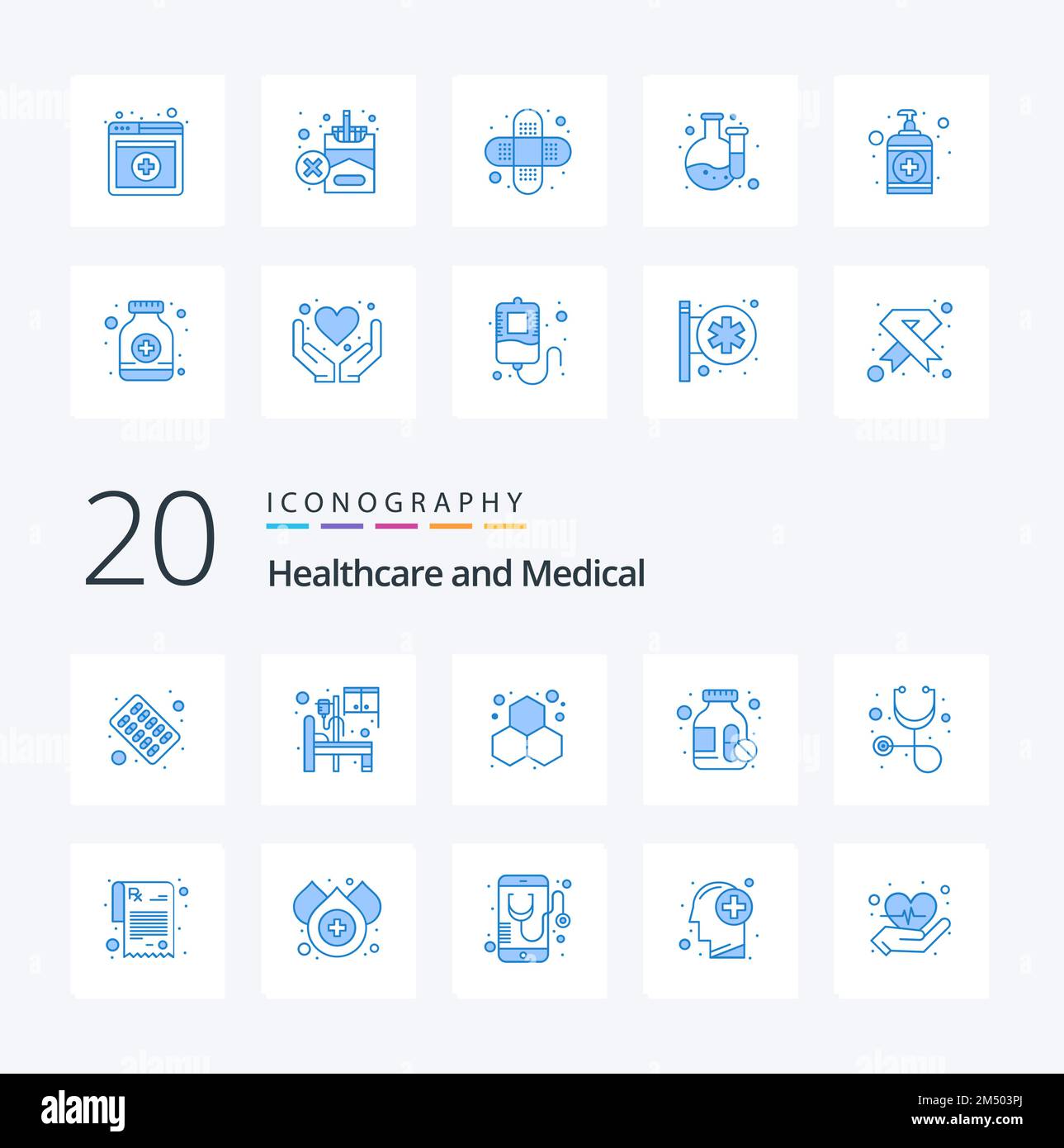 20 Medical Blue Color icon Pack like stethoscope diagnosis chemistry ...