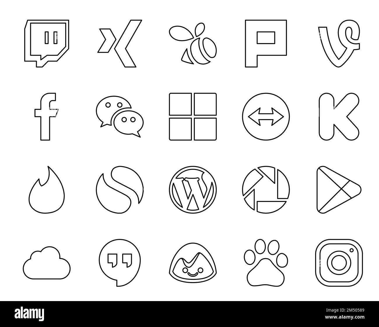 20 Social Media Icon Pack Including apps. picasa. microsoft. cms