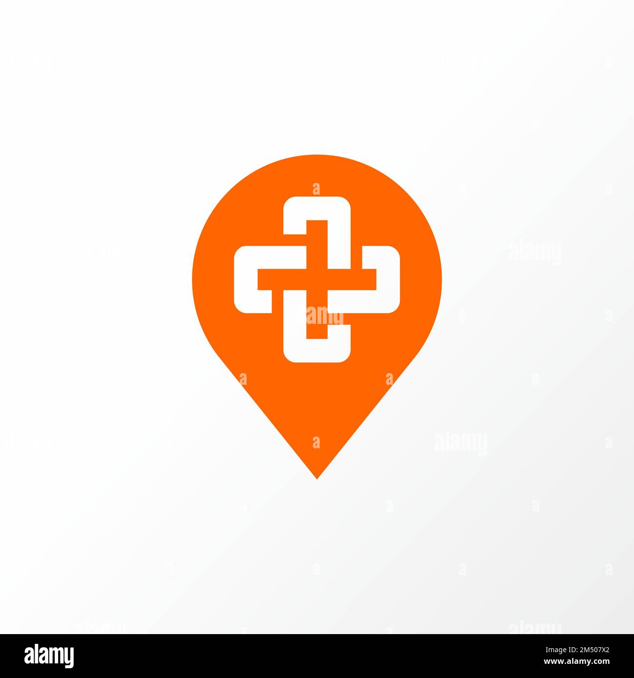 local and plus cross or emergency sign image graphic icon logo design abstract concept vector stock. used as a symbol related to place or healthy Stock Vector