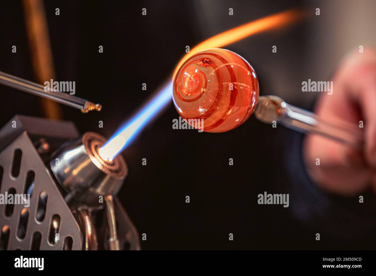 The process of glass blowing Stock Photo Alamy