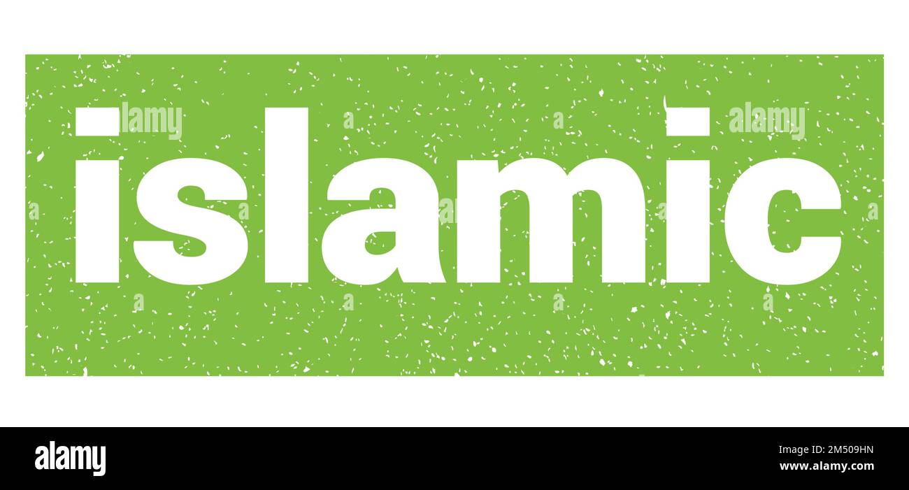 islamic text written on green grungy stamp sign Stock Photo - Alamy