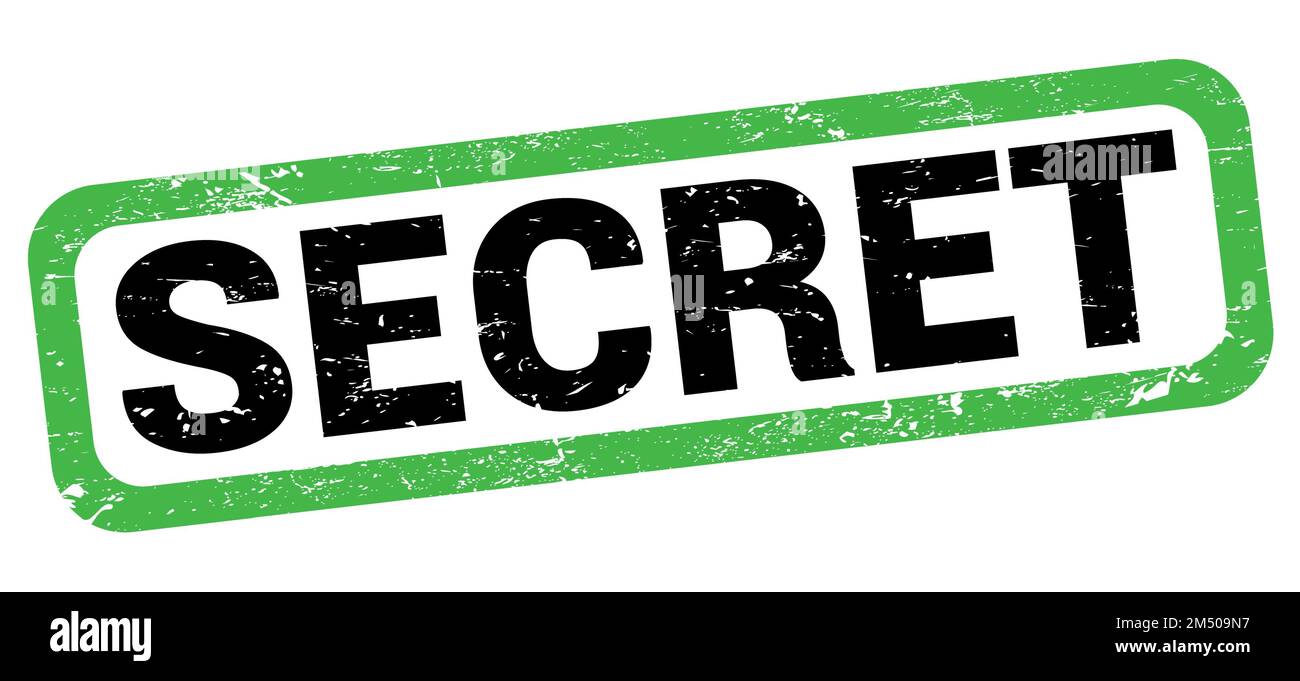 SECRET text written on green-black rectangle stamp sign Stock Photo - Alamy