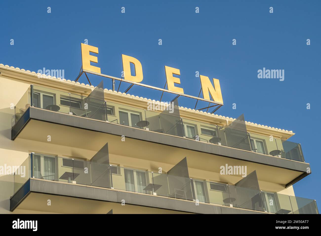 Hotel Eden, Strandpromenade, Port de Soller, Mallorca, Spanien Stock Photo