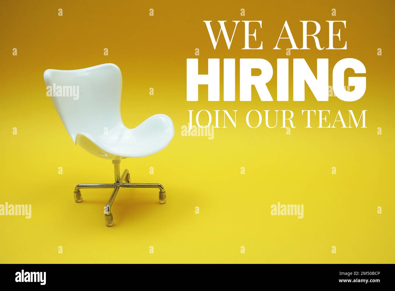 We are Hiring and Join Our Team and empty chair bussiness concept ...