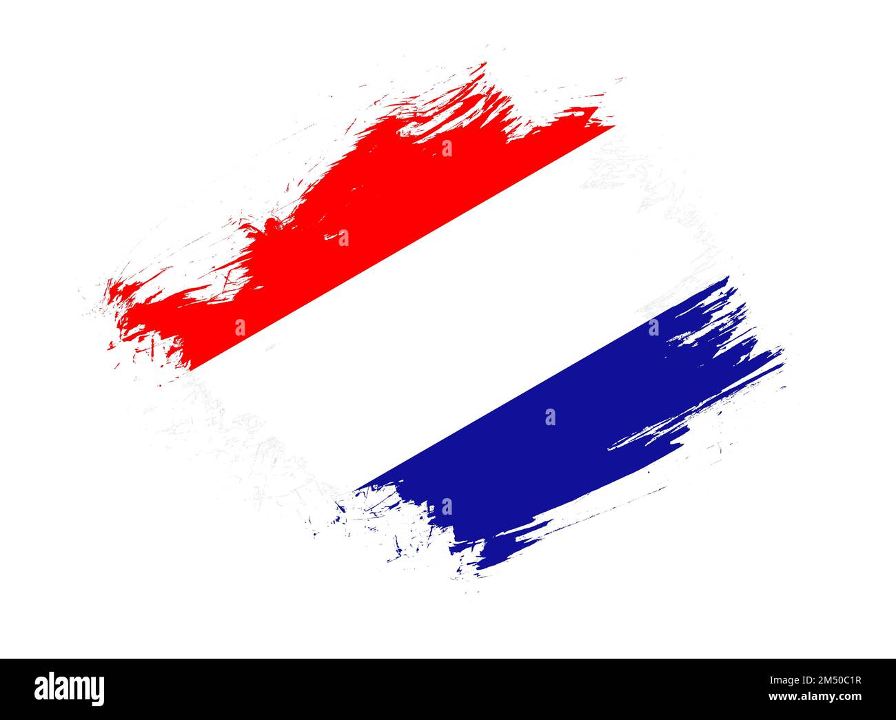 Croatia flag with abstract paint brush texture effect on white background Stock Photo