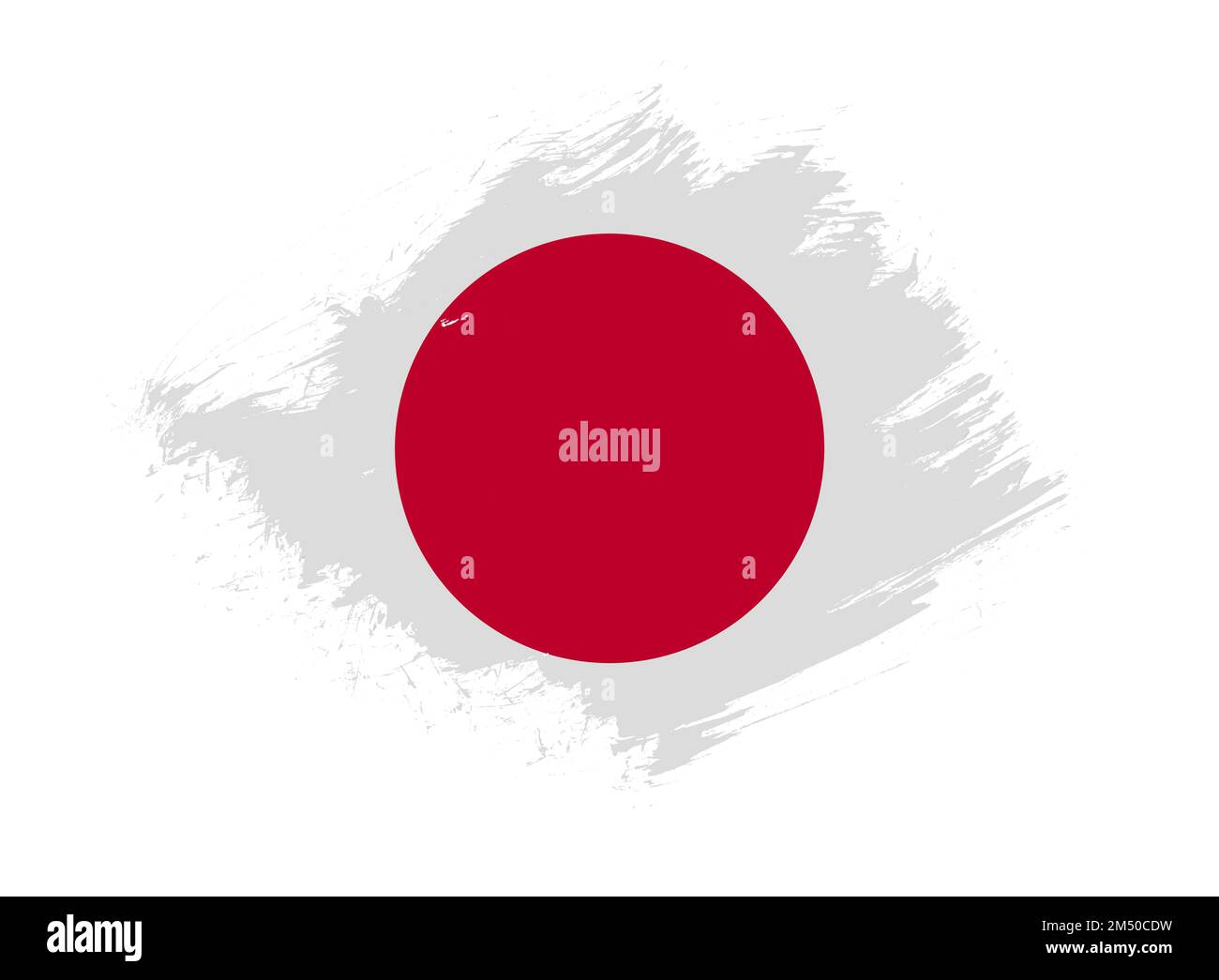 Japan flag with abstract paint brush texture effect on white background ...