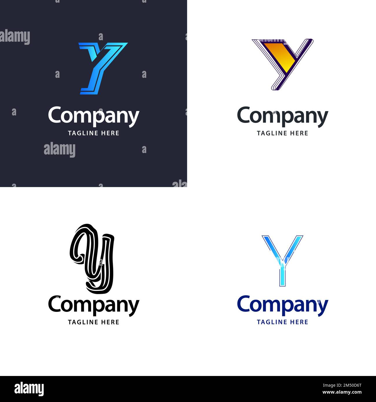 Letter Y Big Logo Pack Design Creative Modern logos design for your business Stock Vector Image