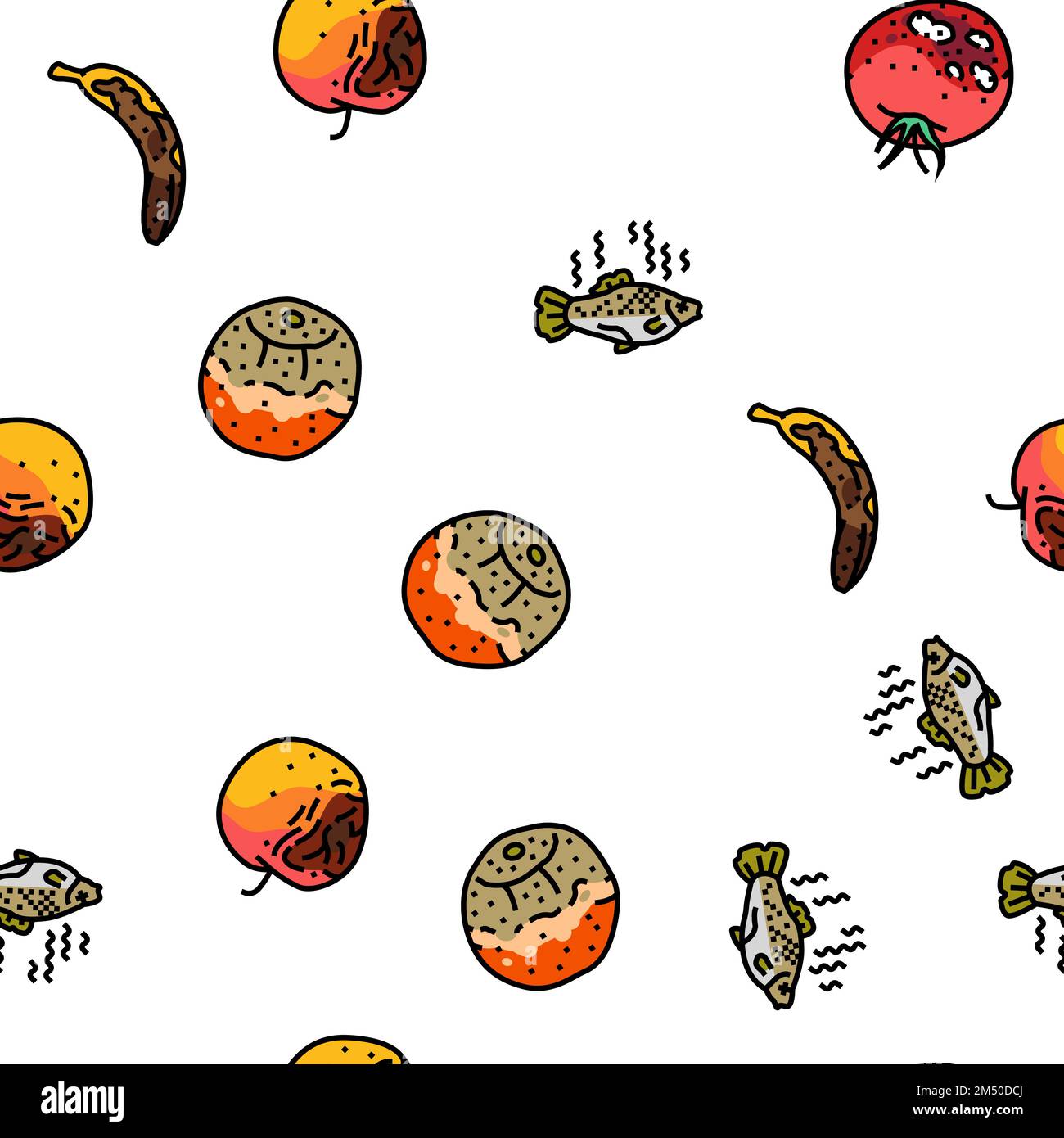 Vector Pattern Rotten Moldy fruit Stock Vector Images - Alamy