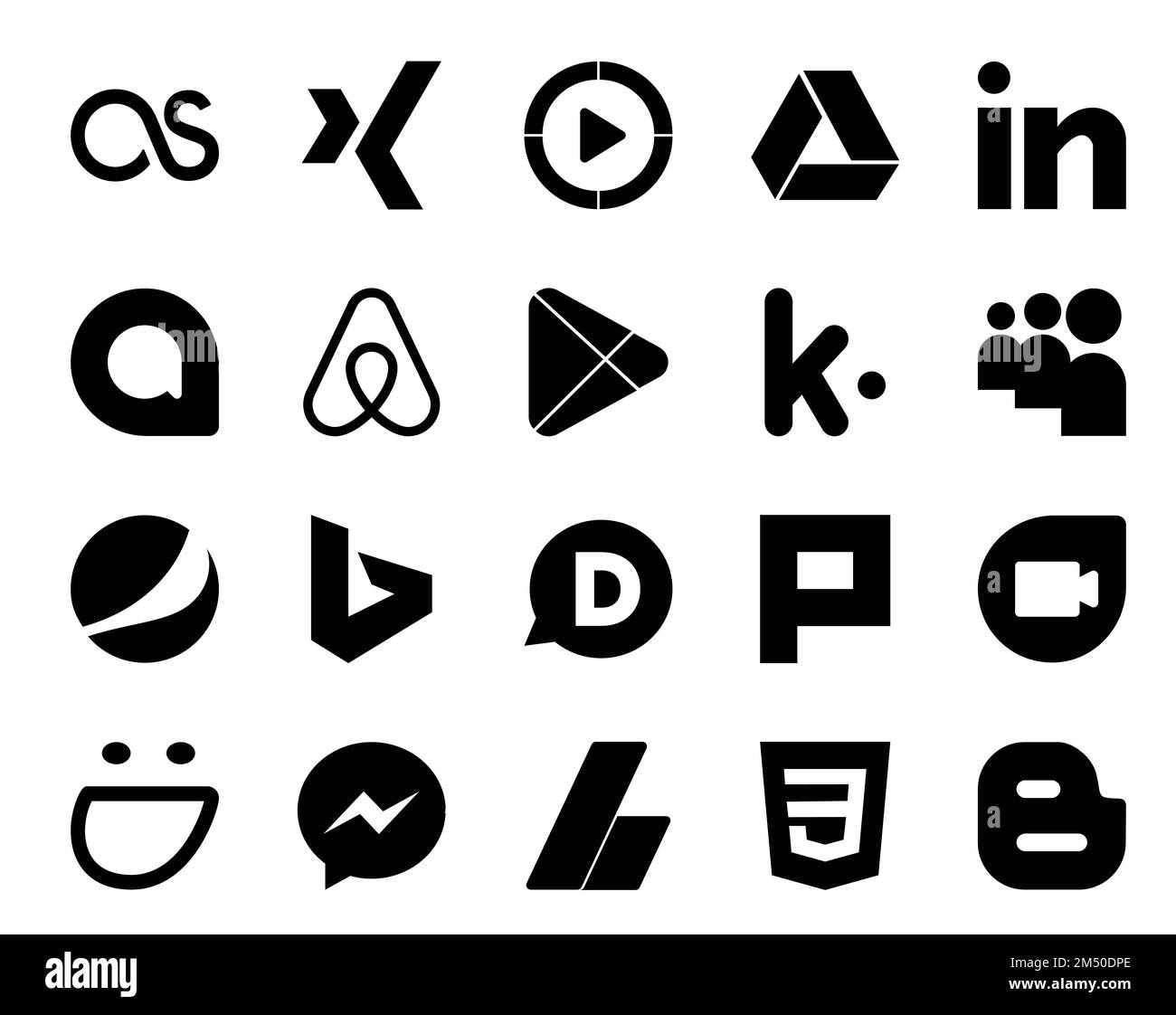20 Social Media Icon Pack Including smugmug. plurk. google play. disqus