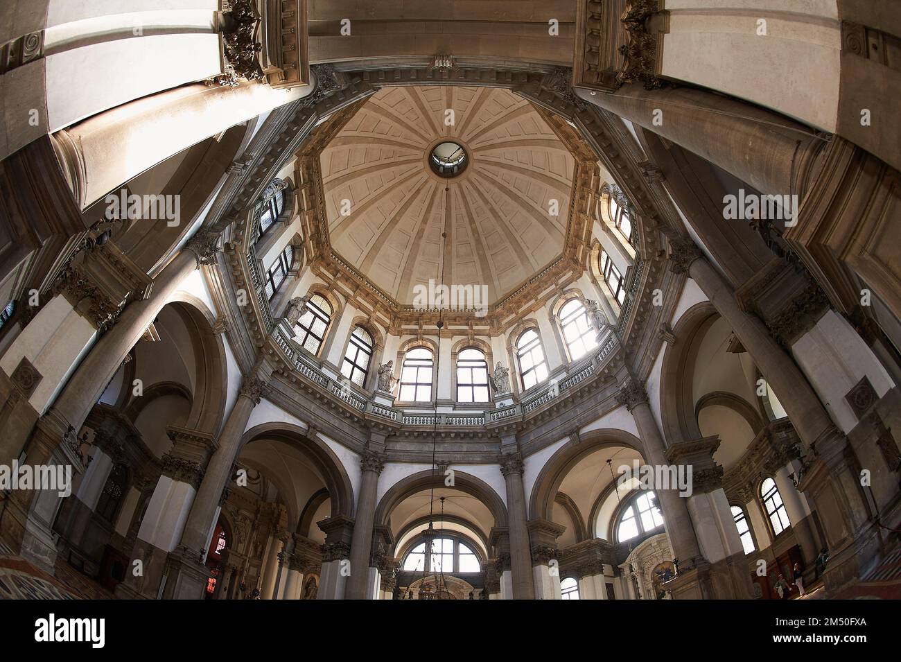 Interior view of the dome in the Basilica Santa Maria della Salute in Venice, Italy, Veneto Stock Photo