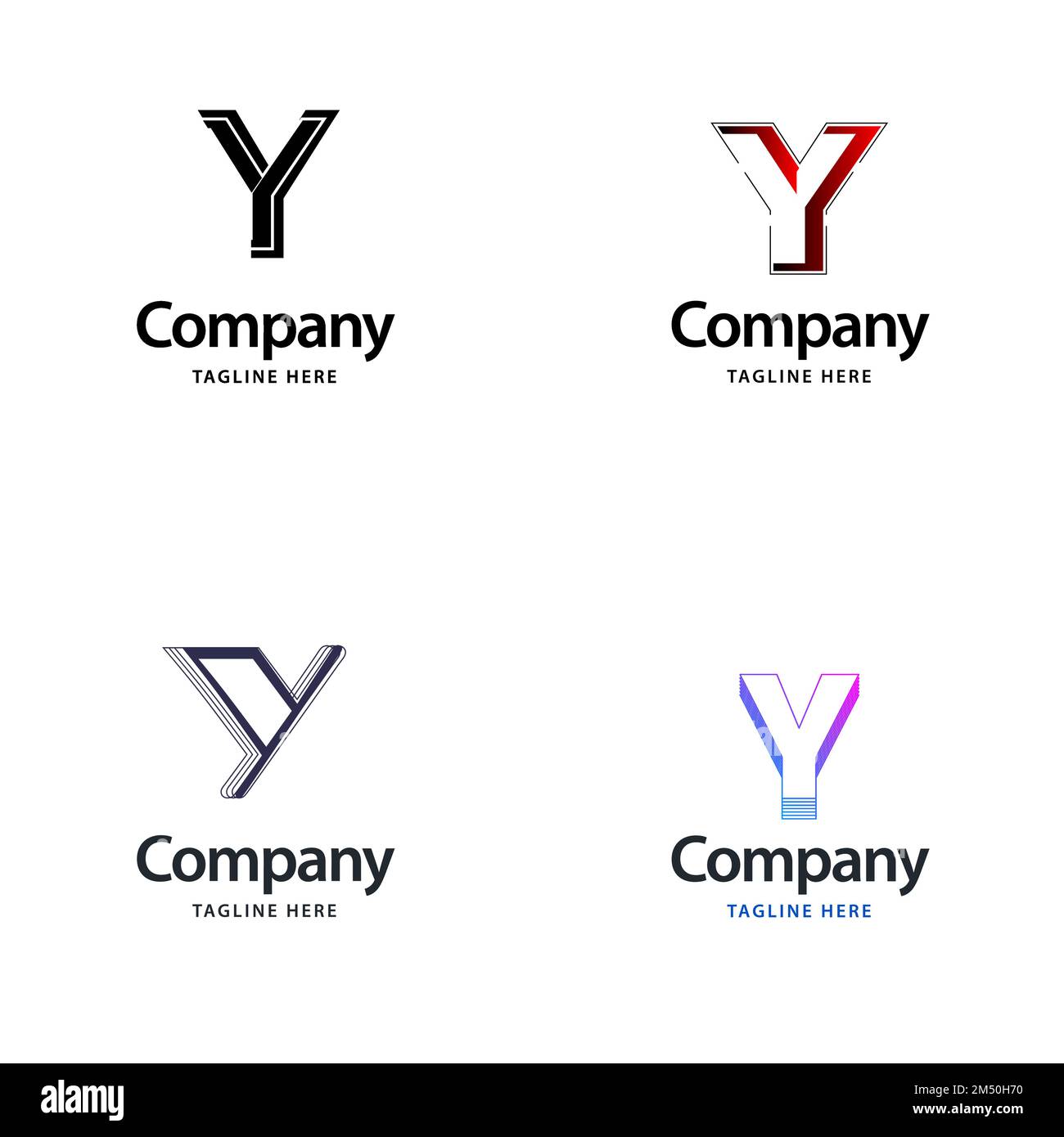 Letter Y Big Logo Pack Design Creative Modern logos design for your business Stock Vector Image