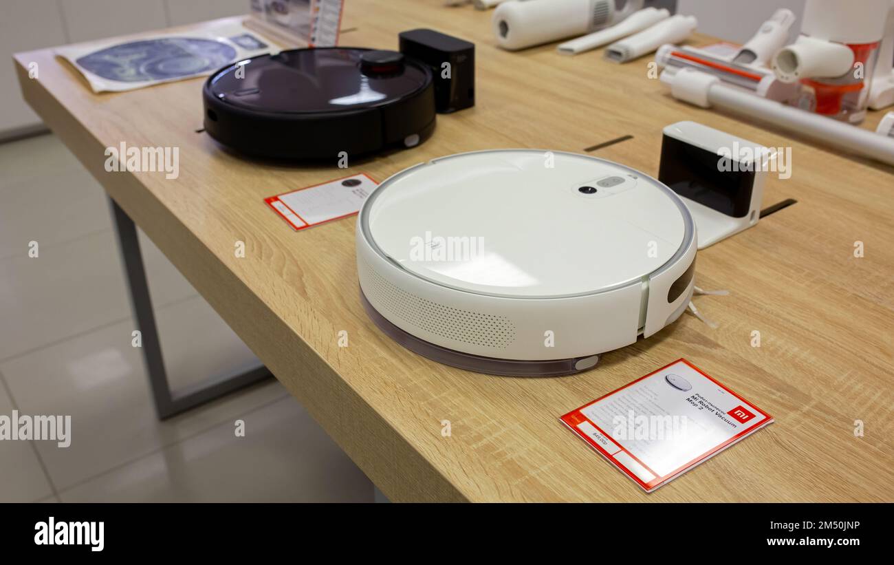 Robotic vacuum cleaners is sold at Xiaomi Mi store Stock Photo Alamy