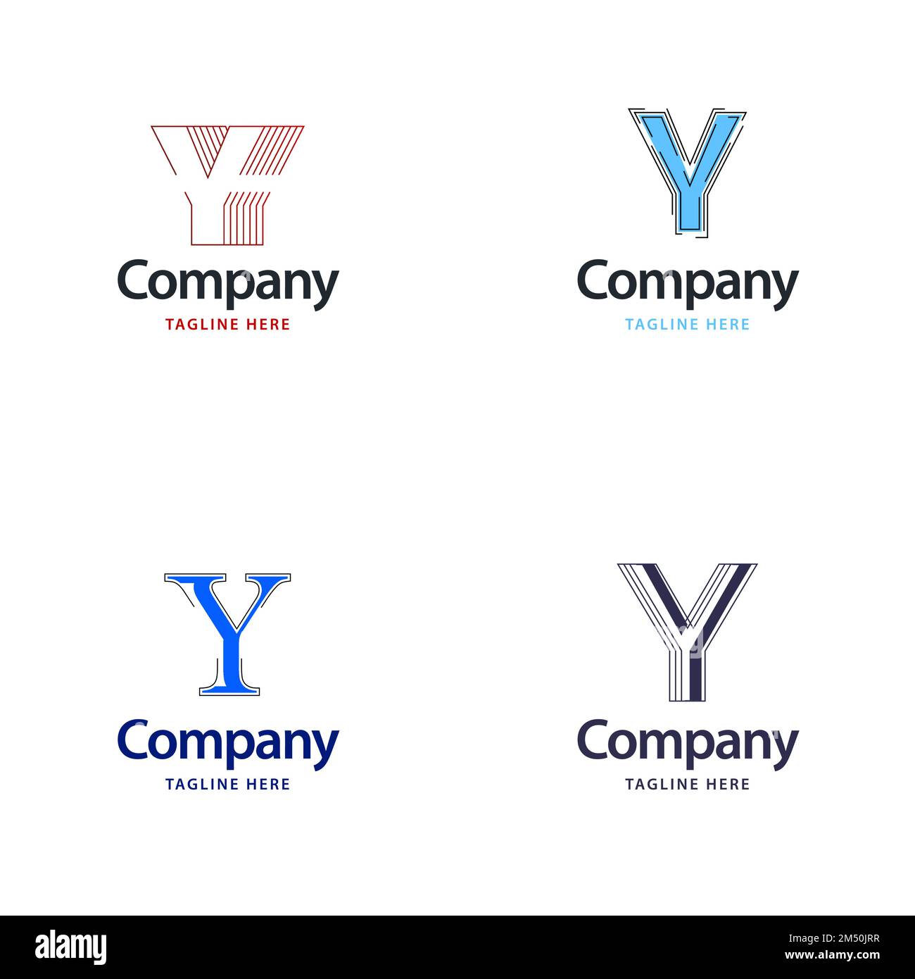 Letter Y Big Logo Pack Design Creative Modern logos design for your business Stock Vector Image