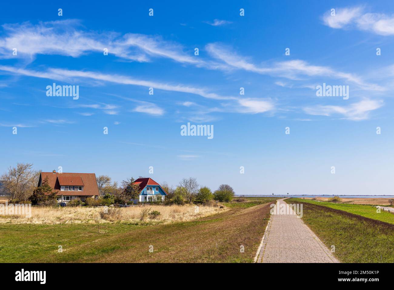 Historic Houses In Vitte On The Island Of Hiddensee. Stock Photo
