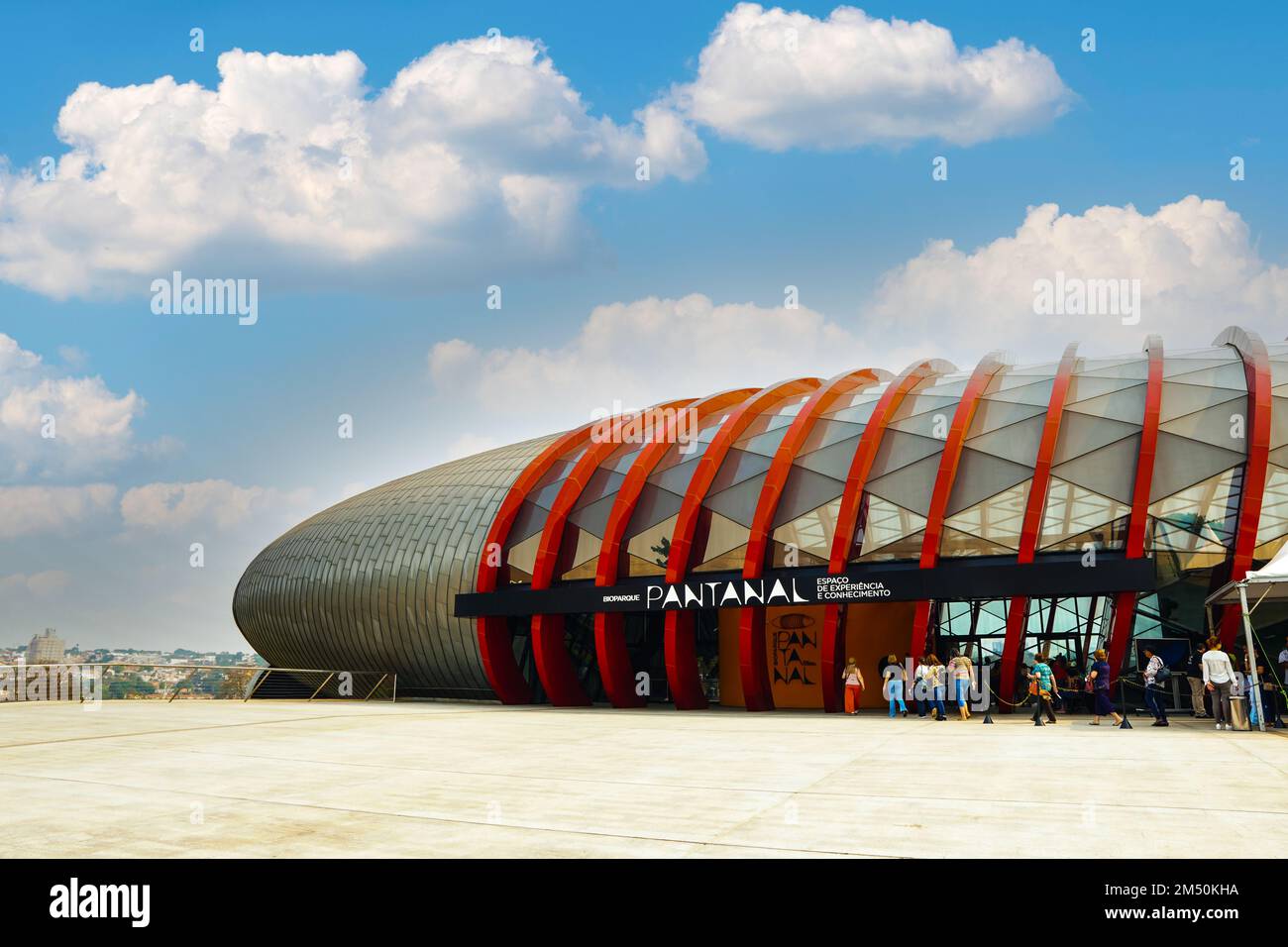 September 10, 2022, Brazil. Partial view of the entrance to the Bioparque Pantanal (Pantanal Aquarium), in Campo Grande, Mato Grosso do Sul. It is the Stock Photo