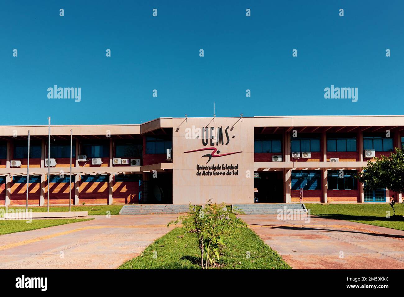 September 10, 2022, Brazil. Facade of UEMS (State University of Mato Grosso do Sul), in the university city, in Dourados Stock Photo