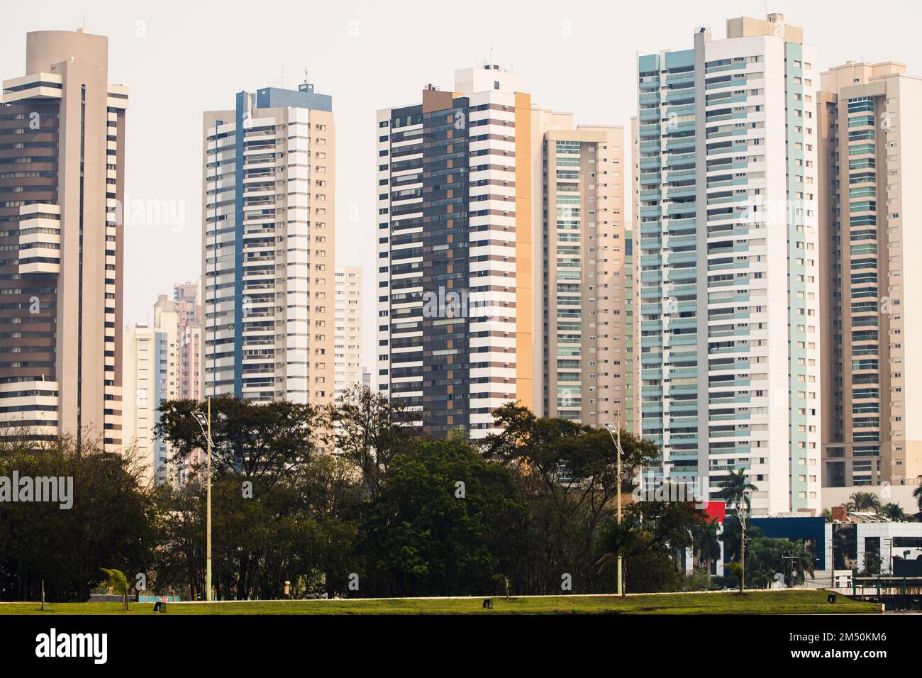 Buildings on Avenida Afonso Pena, in Campo Grande, in the capital of Mato Grosso do Sul Stock Photo