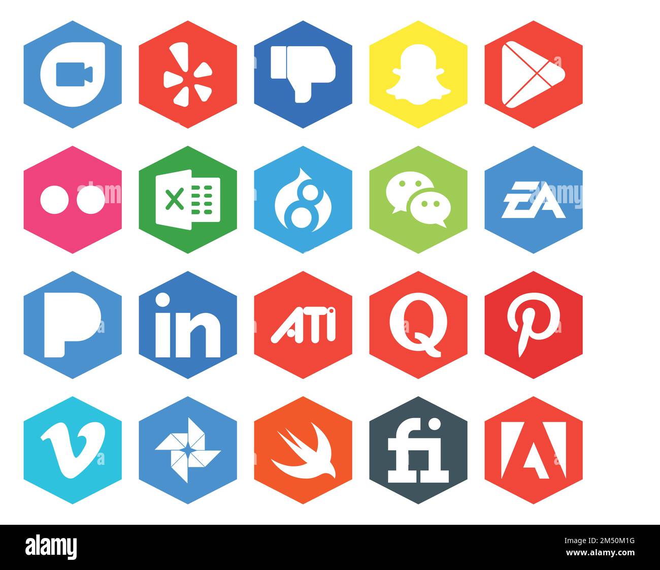 20 Social Media Icon Pack Including quora. linkedin. drupal. pandora. ea  Stock Vector Image & Art - Alamy