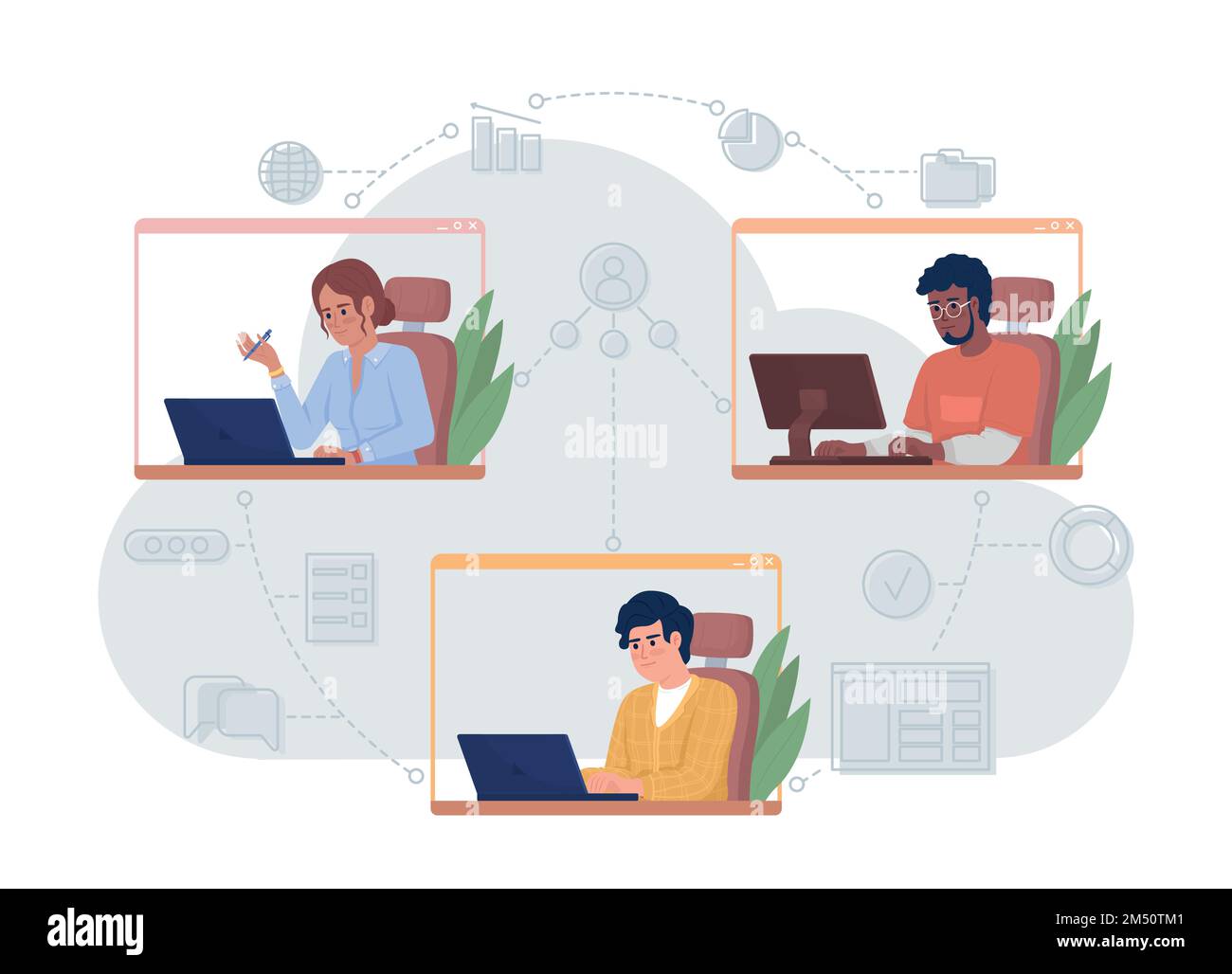 Cloud storage flat concept vector illustration Stock Vector Image & Art ...