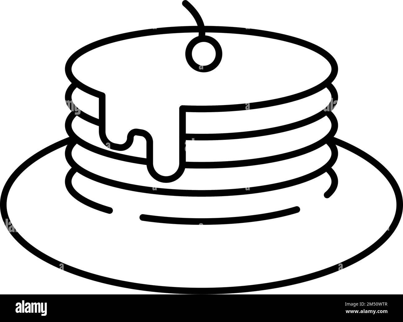 Pancake icon line design template vector isolated illustration Stock