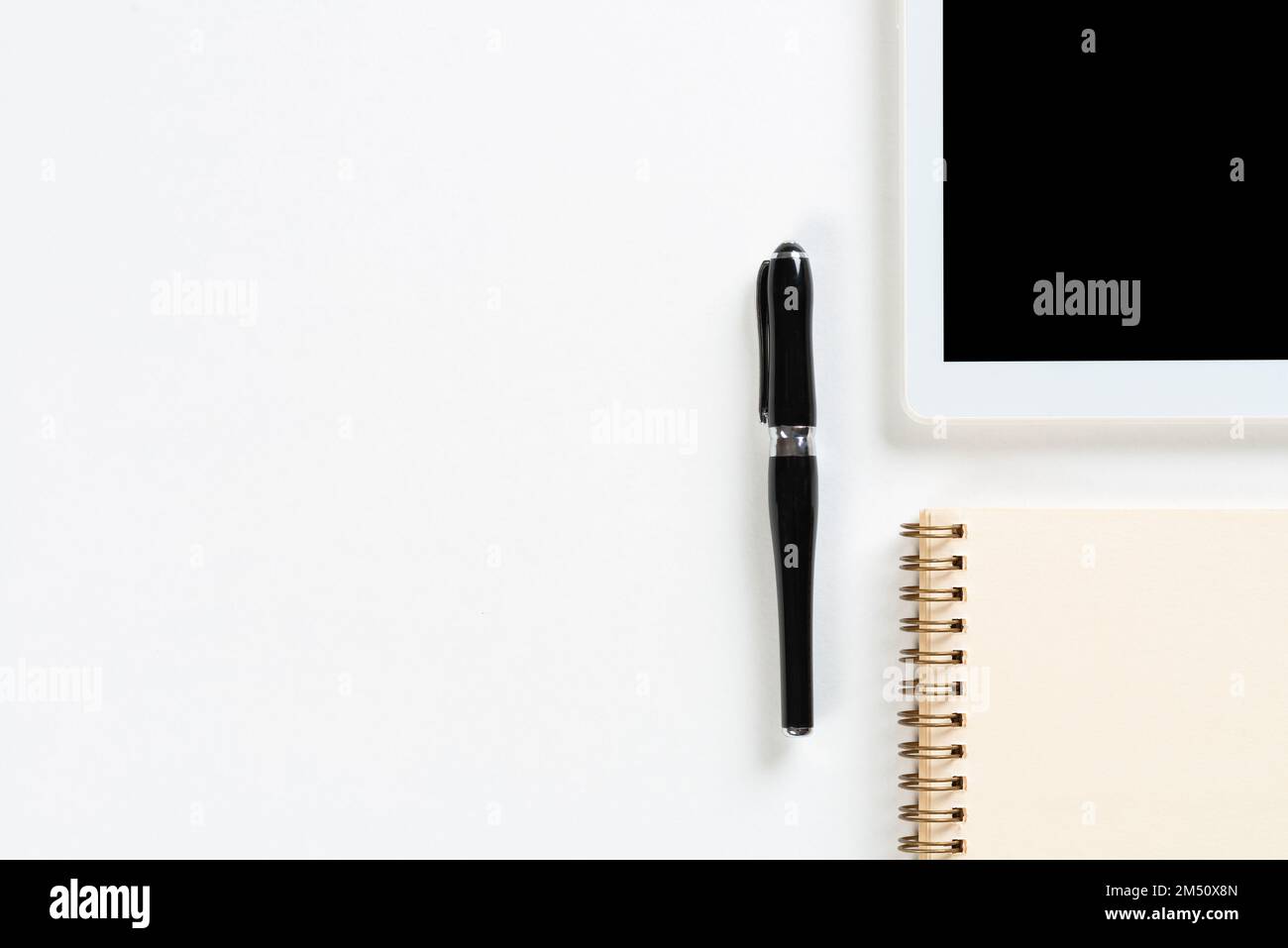 Top view of blogger workplace Stock Photo - Alamy