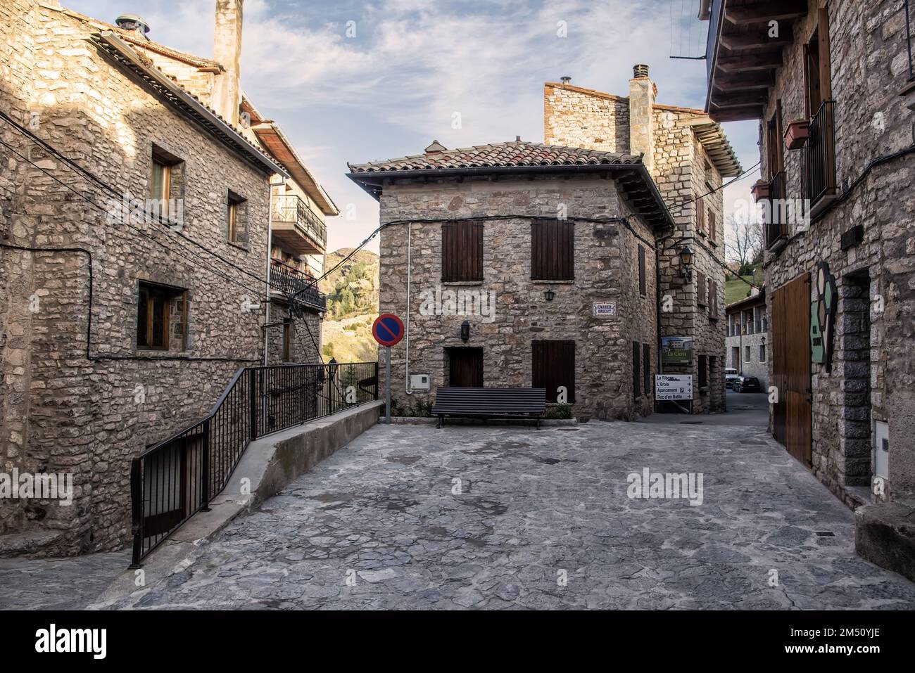 Typical house of Castellar de N'Hug in the region of Bergedà , Barcelona, Spain. Stock Photo