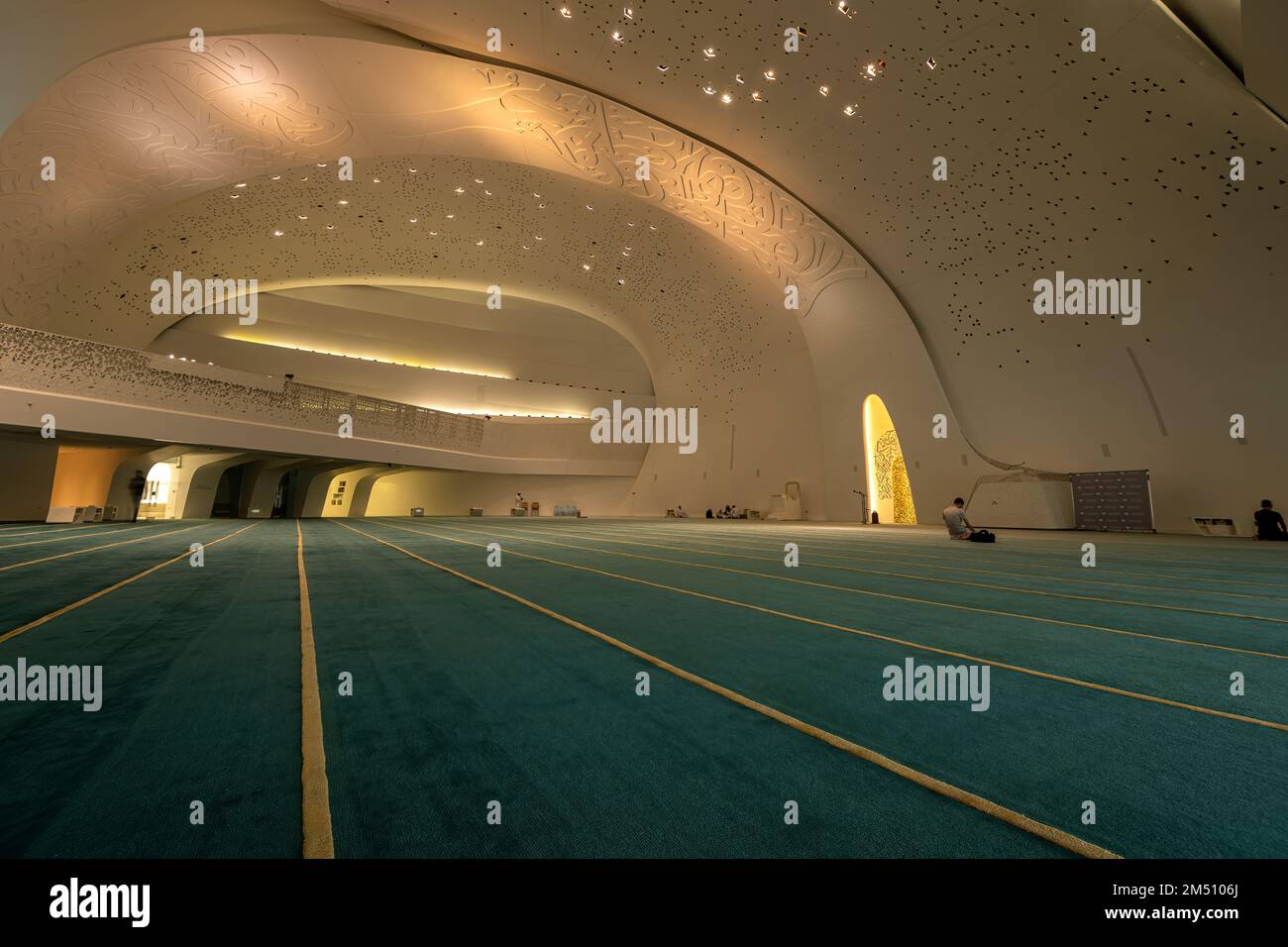Beautiful architecture of Qatar Foundation Mosque inside view