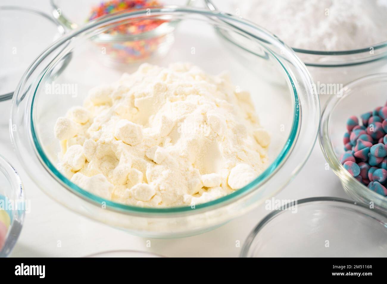 Unicorn hot chocolate mix Stock Photo