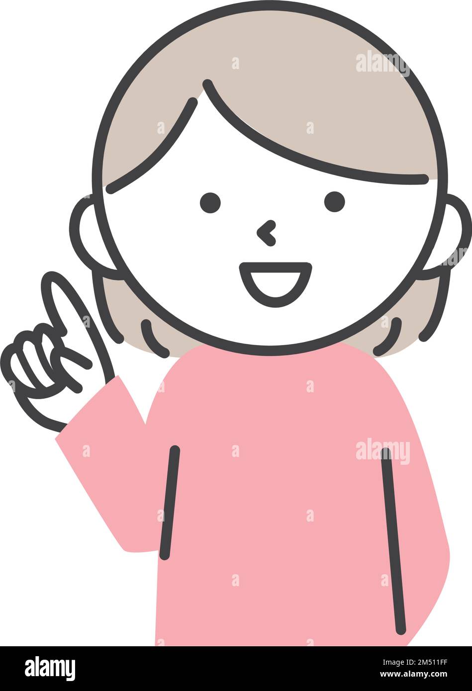 A smiling young woman who inspires ideas. Young woman raising her index ...