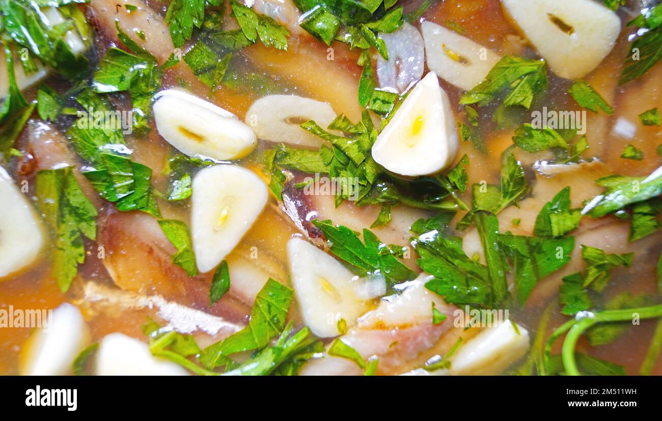 Anchovies in vinegar for aperitif Stock Photo Alamy