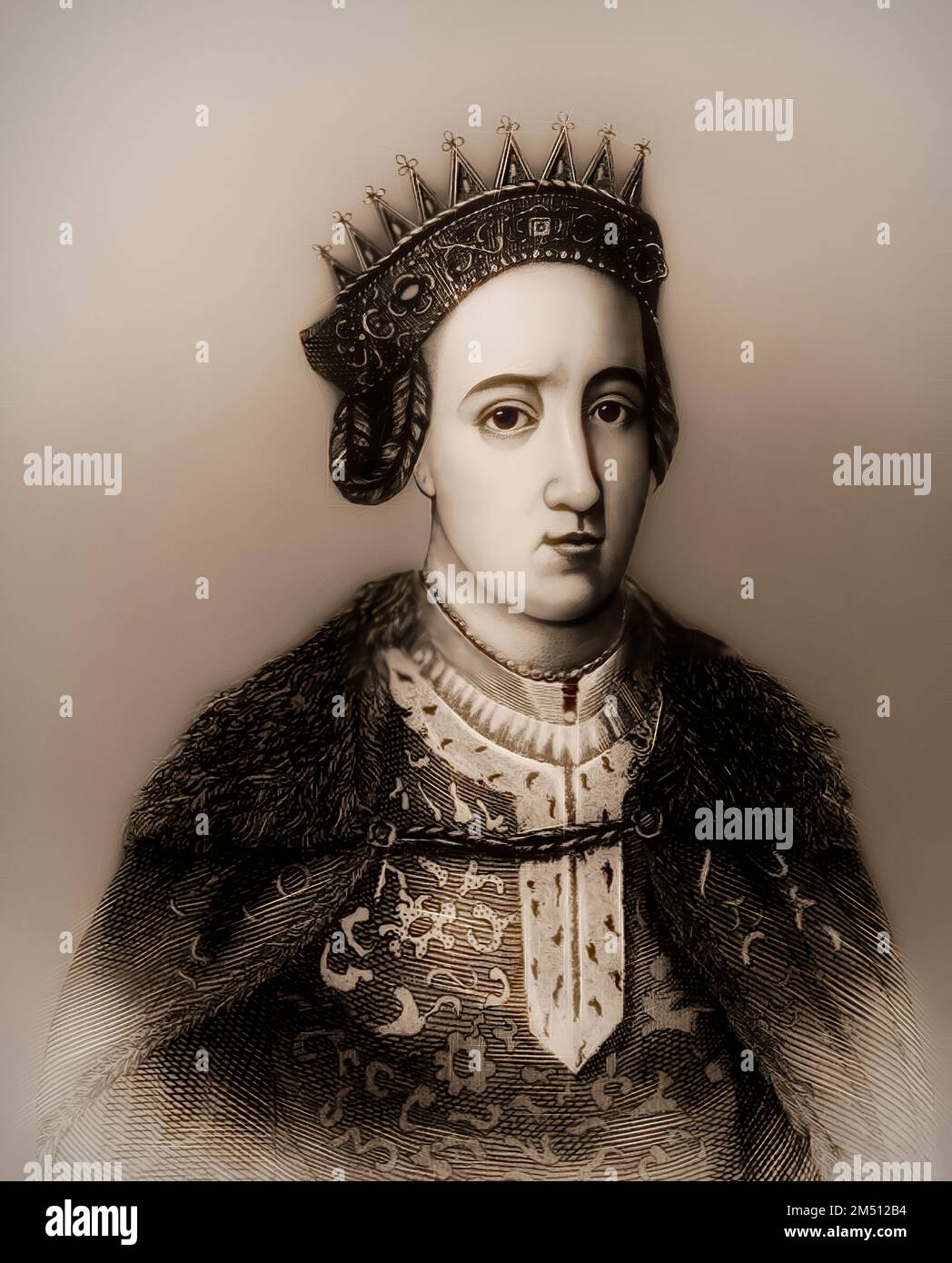 Margaret I,  Margrete Valdemarsdatter, 1353 – 1412, ruler of Denmark, Norway and Sweden, digitally altered Stock Photo
