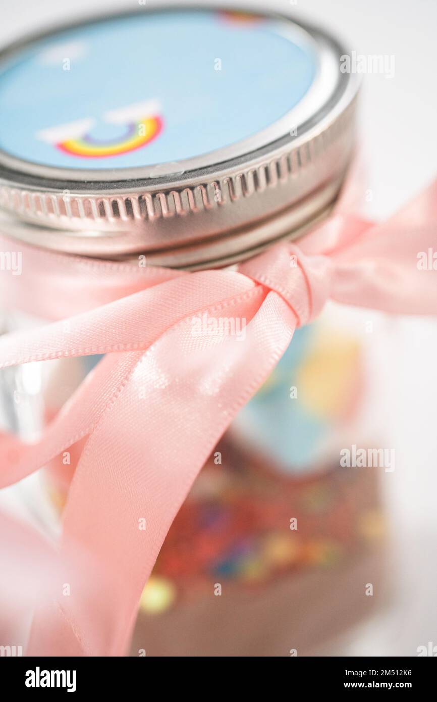 Unicorn hot chocolate mix Stock Photo