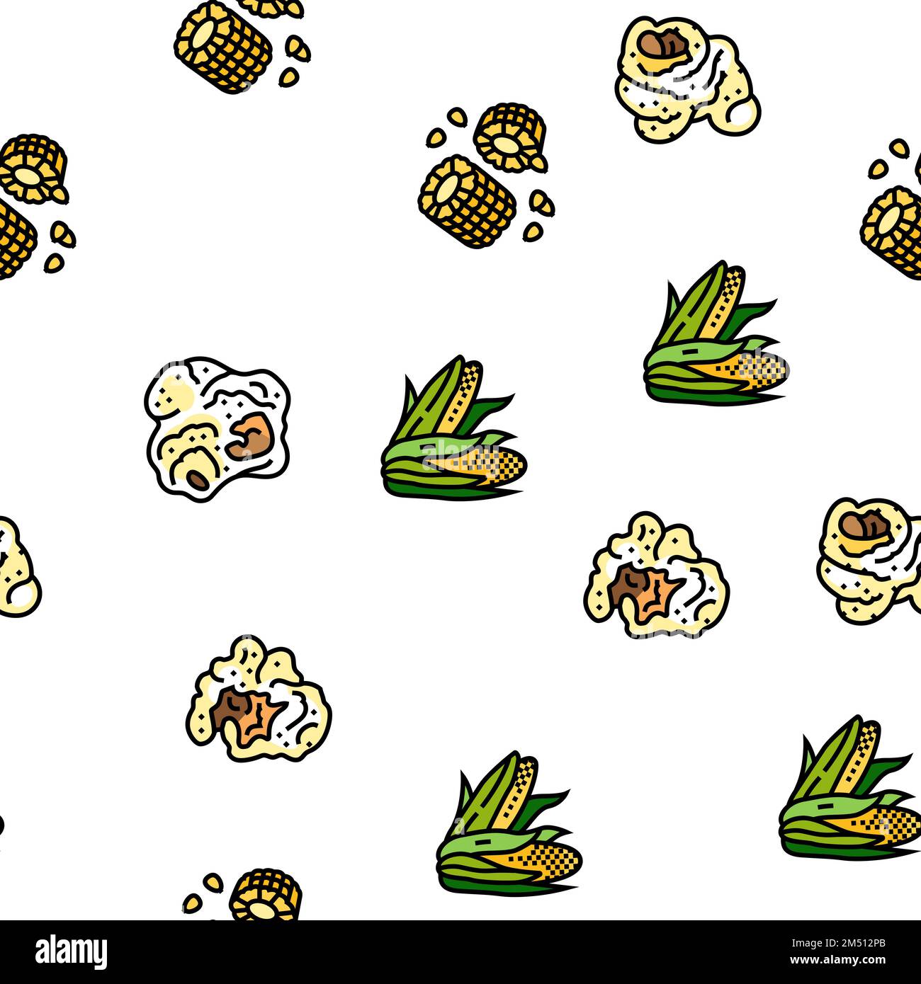 corn maize green, cob sweet vector seamless pattern Stock Vector Image ...