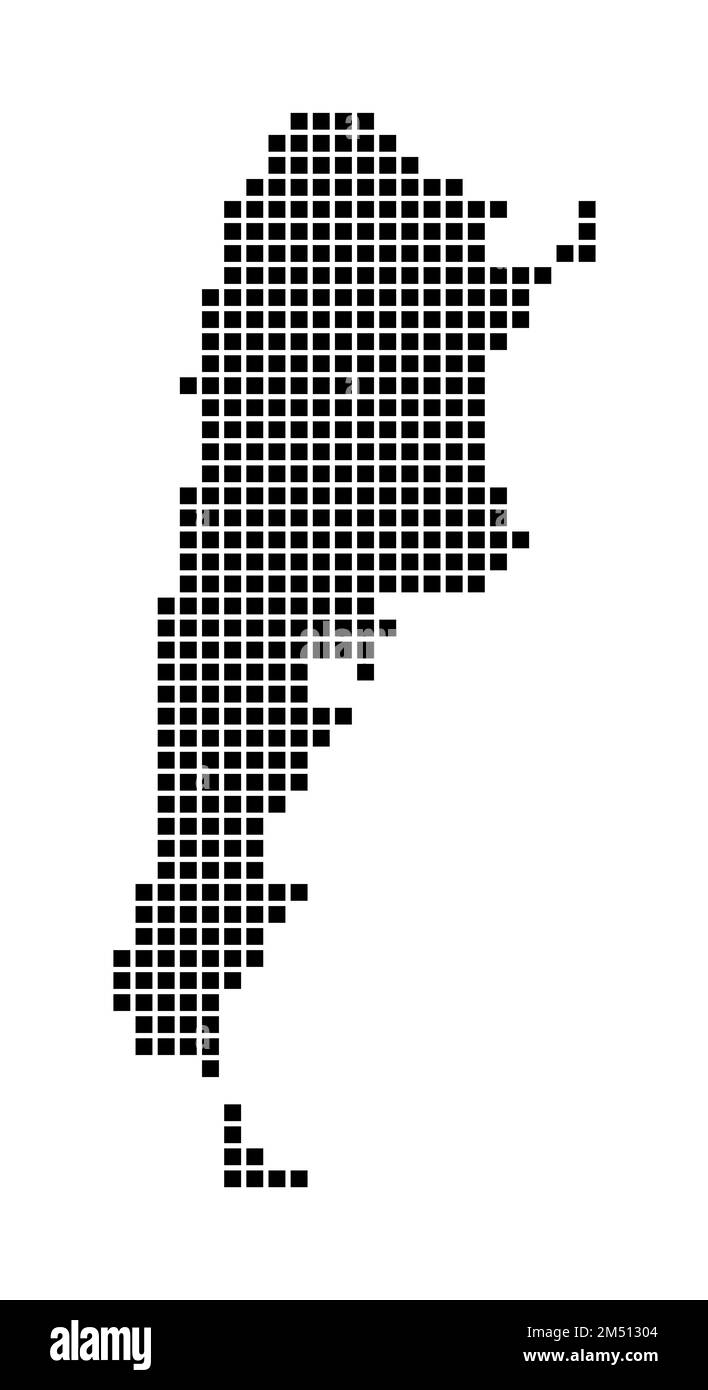 Argentina map. Map of Argentina in dotted style. Borders of the country filled with rectangles for your design. Vector illustration. Stock Vector