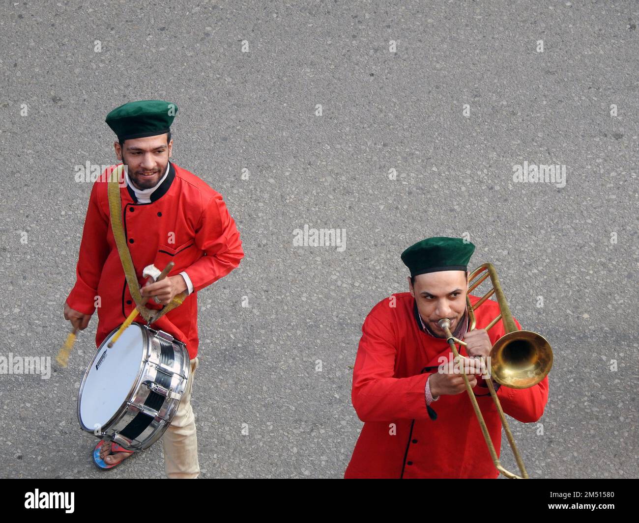 Cairo, Egypt, December 20 2022: Street performance or busking