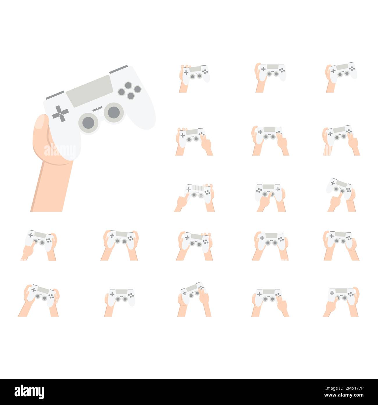 Flat Gamer Hand Holding Joystick Game Controller Stock Vector