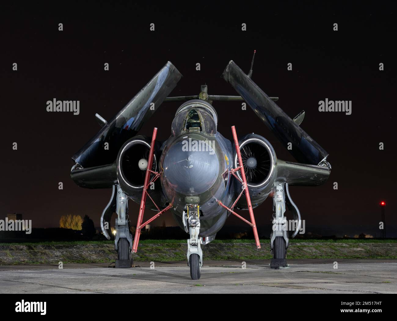 Buccaneer from The Buccaneer Aviation Group during a night photography shoot at Cotswold Airport Stock Photo