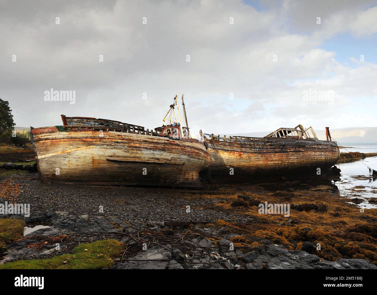 Old fishing boats salen isle of mull hi-res stock photography and ...